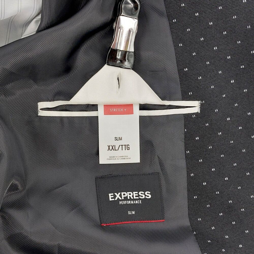Express Performance Slim Jacket Sz XXL Black Sports Coat Stretch Blazer $198 - Picture 8 of 12